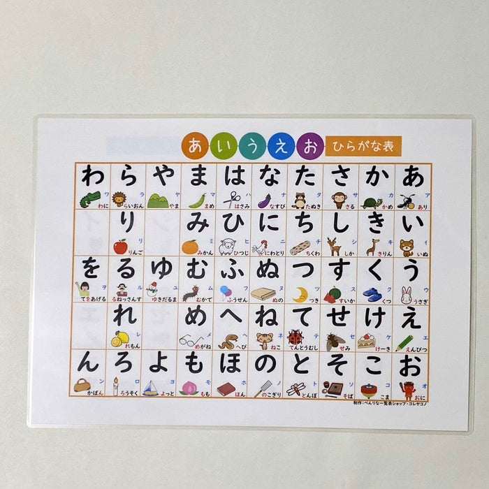 イラストでおぼえる ひらがな表・カタカナ表【防水ラミネート加工